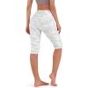 imageODODOS Womens High Waisted Yoga Capris with Pockets Tummy Control Non See Through Workout Athletic Running Capri LeggingsWhite Camo