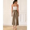 imageODODOS Womens Wide Leg Palazzo Lounge Cropped Pants with Pockets Light Weight Comfy Pajama Capri Pants2022quot 24quot InseamBrownie