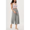 imageODODOS Womens Wide Leg Palazzo Lounge Cropped Pants with Pockets Light Weight Comfy Pajama Capri Pants2022quot 24quot InseamGray Heather