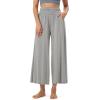 imageODODOS Womens Wide Leg Palazzo Lounge Cropped Pants with Pockets Light Weight Comfy Pajama Capri Pants2022quot 24quot InseamGray Heather