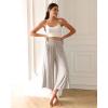 imageODODOS Womens Wide Leg Palazzo Lounge Cropped Pants with Pockets Light Weight Comfy Pajama Capri Pants2022quot 24quot InseamLight Beige