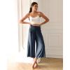 imageODODOS Womens Wide Leg Palazzo Lounge Cropped Pants with Pockets Light Weight Comfy Pajama Capri Pants2022quot 24quot InseamMidnight