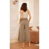 imageODODOS Womens Wide Leg Palazzo Lounge Cropped Pants with Pockets Light Weight Comfy Pajama Capri Pants2022quot 24quot InseamPeanut