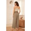imageODODOS Womens Wide Leg Palazzo Lounge Cropped Pants with Pockets Light Weight Comfy Pajama Capri Pants2022quot 24quot InseamPeanut