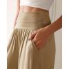 imageODODOS Womens Wide Leg Palazzo Lounge Cropped Pants with Pockets Light Weight Comfy Pajama Capri Pants2022quot 24quot InseamPeanut