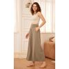 imageODODOS Womens Wide Leg Palazzo Lounge Cropped Pants with Pockets Light Weight Comfy Pajama Capri Pants2022quot 24quot InseamPeanut