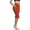 imageODODOS ODCLOUD Buttery Soft Lounge Yoga Capris with Pockets for Women 14quot  19quot  21quot High Waist Capri LeggingsOrange Rust