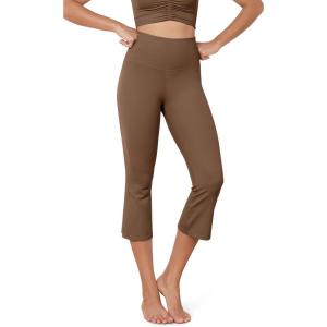 imageODODOS Cloud Feeling SplitHem Flared Pants for Women 21quot High Waisted Lounge Bootcut Cropped Yoga PantsBrunette