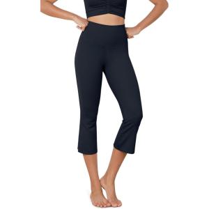 imageODODOS Cloud Feeling SplitHem Flared Pants for Women 21quot High Waisted Lounge Bootcut Cropped Yoga PantsDeep Navy