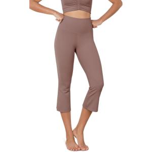 imageODODOS Cloud Feeling SplitHem Flared Pants for Women 21quot High Waisted Lounge Bootcut Cropped Yoga PantsPurple Taupe
