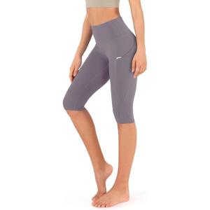 imageODODOS Womens High Waisted Yoga Capris with Pockets Tummy Control Non See Through Workout Athletic Running Capri LeggingsAsh Violet