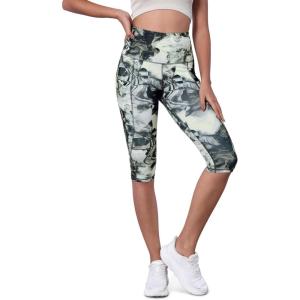 imageODODOS Womens High Waisted Yoga Capris with Pockets Tummy Control Non See Through Workout Athletic Running Capri LeggingsCrosstalk