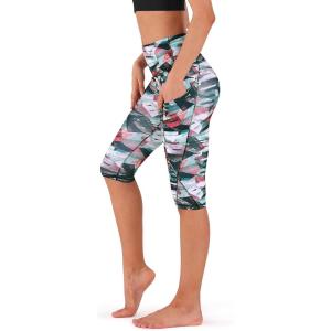 imageODODOS Womens High Waisted Yoga Capris with Pockets Tummy Control Non See Through Workout Athletic Running Capri LeggingsFine Art Wine