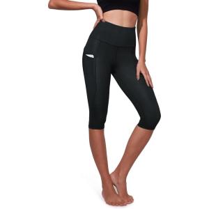 imageODODOS Womens High Waisted Yoga Capris with Pockets Tummy Control Non See Through Workout Athletic Running Capri LeggingsNight Rain