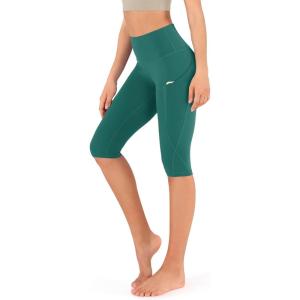 imageODODOS Womens High Waisted Yoga Capris with Pockets Tummy Control Non See Through Workout Athletic Running Capri LeggingsStorm Teal