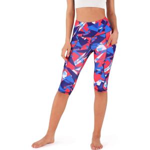 imageODODOS Womens High Waisted Yoga Capris with Pockets Tummy Control Non See Through Workout Athletic Running Capri LeggingsTriangle