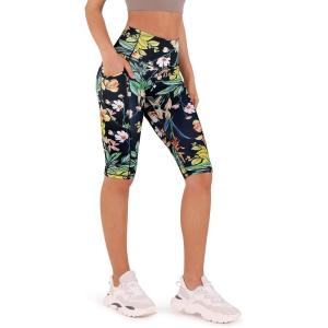 imageODODOS Womens High Waisted Yoga Capris with Pockets Tummy Control Non See Through Workout Athletic Running Capri LeggingsTropical Flower