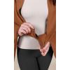 imageODODOS Cloud Feeling Customizable Snap Scarf for Women Casual Convertible Wrap Shawl Cape CardigansCaramel
