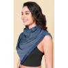 imageODODOS Cloud Feeling Customizable Snap Scarf for Women Casual Convertible Wrap Shawl Cape CardigansInk Blue