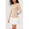 imageODODOS Cloud Feeling Long Sleeve Shirts with Thumb Hole for Women Crew Neck Yoga Tee Workout TopsBeige
