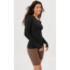 imageODODOS Cloud Feeling Long Sleeve Shirts with Thumb Hole for Women Crew Neck Yoga Tee Workout TopsBlack