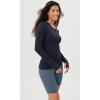 imageODODOS Cloud Feeling Long Sleeve Shirts with Thumb Hole for Women Crew Neck Yoga Tee Workout TopsDeep Navy