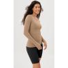 imageODODOS Cloud Feeling Long Sleeve Shirts with Thumb Hole for Women Crew Neck Yoga Tee Workout TopsLight Brown