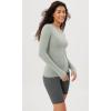 imageODODOS Cloud Feeling Long Sleeve Shirts with Thumb Hole for Women Crew Neck Yoga Tee Workout TopsLime Stone