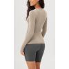 imageODODOS Cloud Feeling Long Sleeve Shirts with Thumb Hole for Women Crew Neck Yoga Tee Workout TopsShaker Beige