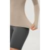 imageODODOS Cloud Feeling Long Sleeve Shirts with Thumb Hole for Women Crew Neck Yoga Tee Workout TopsShaker Beige