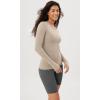 imageODODOS Cloud Feeling Long Sleeve Shirts with Thumb Hole for Women Crew Neck Yoga Tee Workout TopsShaker Beige