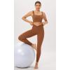 imageODODOS Cloud Feeling Twist Yoga Leggings for Women 25quot  28quot High Waist Crossover Yoga PantsCaramel
