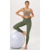 imageODODOS Cloud Feeling Twist Yoga Leggings for Women 25quot  28quot High Waist Crossover Yoga PantsDark Olive