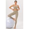 imageODODOS Cloud Feeling Twist Yoga Leggings for Women 25quot  28quot High Waist Crossover Yoga PantsShaker Beige