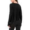 imageODODOS Long Sleeve Tee for Women with Thumb Hole Athletic Gym Workout Crop Tops Yoga ShirtsBlack