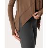 imageODODOS Long Sleeve Tee for Women with Thumb Hole Athletic Gym Workout Crop Tops Yoga ShirtsCocoa Brownwashed