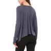 imageODODOS Long Sleeve Tee for Women with Thumb Hole Athletic Gym Workout Crop Tops Yoga ShirtsNavy Bluewashed