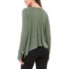 imageODODOS Long Sleeve Tee for Women with Thumb Hole Athletic Gym Workout Crop Tops Yoga ShirtsSage Greenwashed