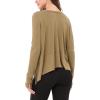 imageODODOS Long Sleeve Tee for Women with Thumb Hole Athletic Gym Workout Crop Tops Yoga ShirtsWarm Tanwashed