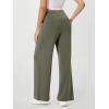 imageODODOS Modal Soft Wide Leg Pants for Women High Waist Casual Relaxed Pants with Pockets2729quot 31quot InseamDark Sage