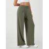 imageODODOS Modal Soft Wide Leg Pants for Women High Waist Casual Relaxed Pants with Pockets2729quot 31quot InseamDark Sage