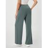 imageODODOS Modal Soft Wide Leg Pants for Women High Waist Casual Relaxed Pants with Pockets2729quot 31quot InseamSlate Green