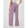 imageODODOS Modal Soft Wide Leg Pants for Women High Waist Casual Relaxed Pants with Pockets2729quot 31quot InseamTaro Purple