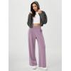 imageODODOS Modal Soft Wide Leg Pants for Women High Waist Casual Relaxed Pants with Pockets2729quot 31quot InseamTaro Purple