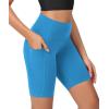 imageODODOS ODCLOUD Womens High Waist Lounge Yoga Shorts with Pockets 4quot6quot8quot10quot Buttery Soft Biker ShortsAzure
