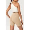 imageODODOS ODCLOUD Womens High Waist Lounge Yoga Shorts with Pockets 4quot6quot8quot10quot Buttery Soft Biker ShortsBeige