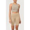 imageODODOS ODCLOUD Womens High Waist Lounge Yoga Shorts with Pockets 4quot6quot8quot10quot Buttery Soft Biker ShortsBeige