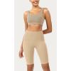 imageODODOS ODCLOUD Womens High Waist Lounge Yoga Shorts with Pockets 4quot6quot8quot10quot Buttery Soft Biker ShortsBeige