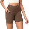 imageODODOS ODCLOUD Womens High Waist Lounge Yoga Shorts with Pockets 4quot6quot8quot10quot Buttery Soft Biker ShortsBrunette