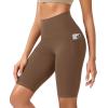 imageODODOS ODCLOUD Womens High Waist Lounge Yoga Shorts with Pockets 4quot6quot8quot10quot Buttery Soft Biker ShortsBrunette